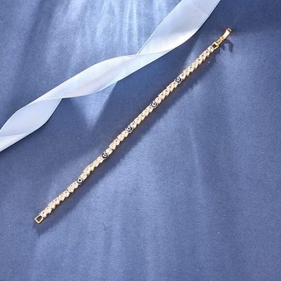 Neiman Marcus 18K Gold Filled Evil Eye Bracelet - Picture 3 of 4